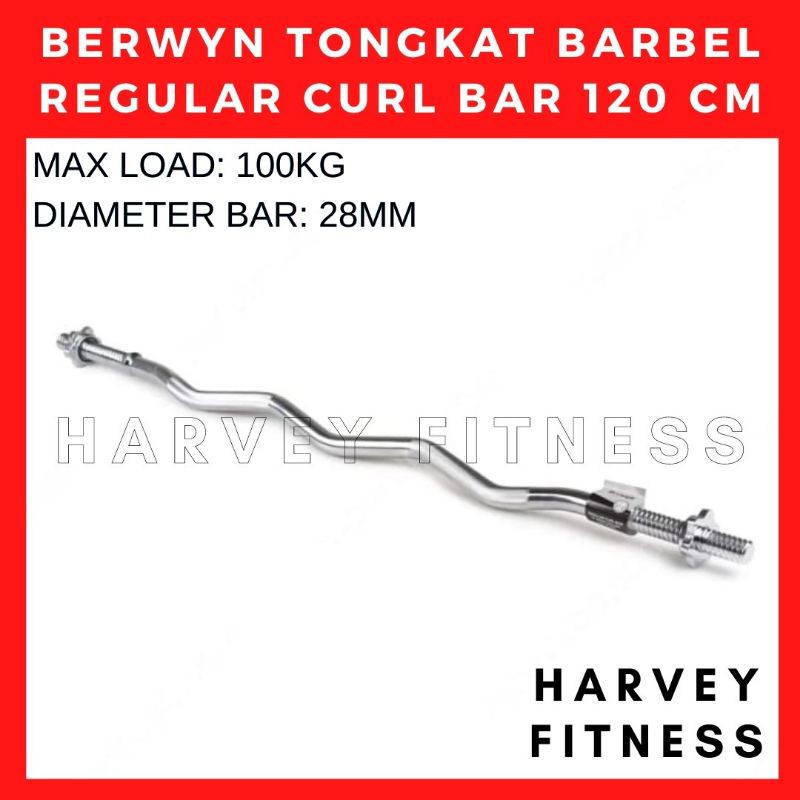 BERWYN REGULAR CURL BAR 120cm BICEP TONGKAT BARBELL