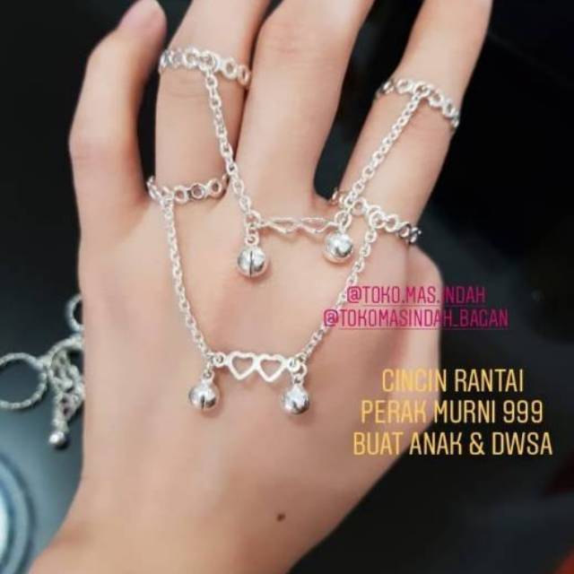Cincin rantai perak murni
