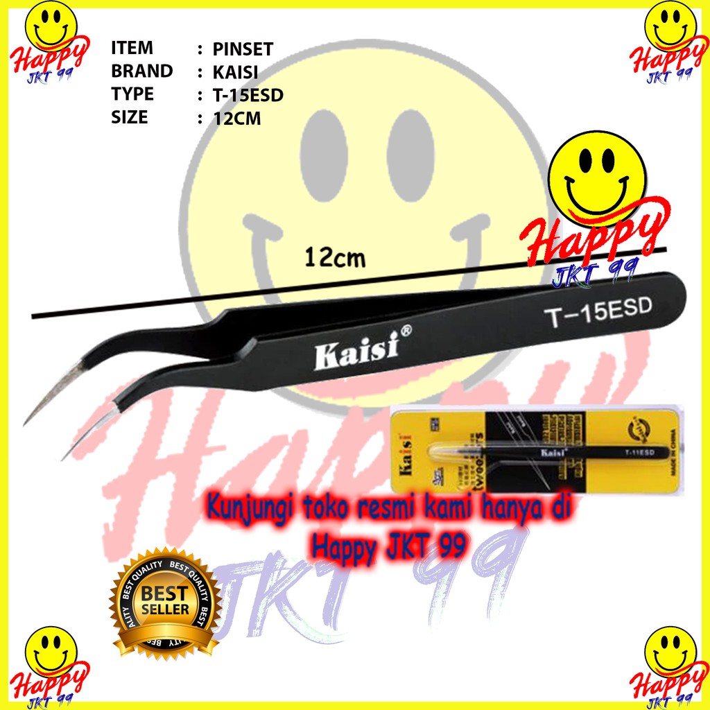 [ HAPPY JKT 99 ] PINSET KAISI BENGKOK T-15ESD T-15 ESD T15 T 15 15ESD ALAT SERVICE TEKNISI TUKANG