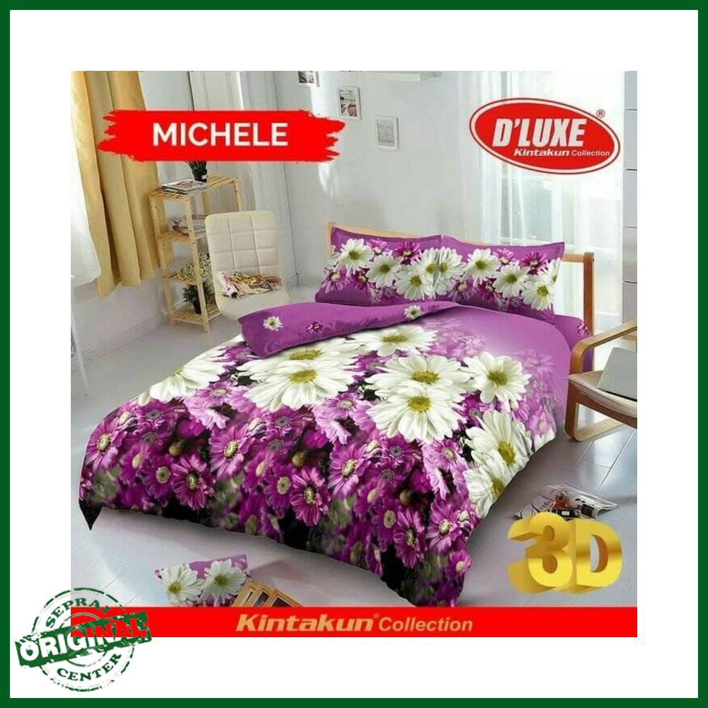 SEPRAI / SPREI KINTAKUN D'LUXE MICHELE No.2 QUEEN 160 SEPRAI UNGU BUNGA KRISAN