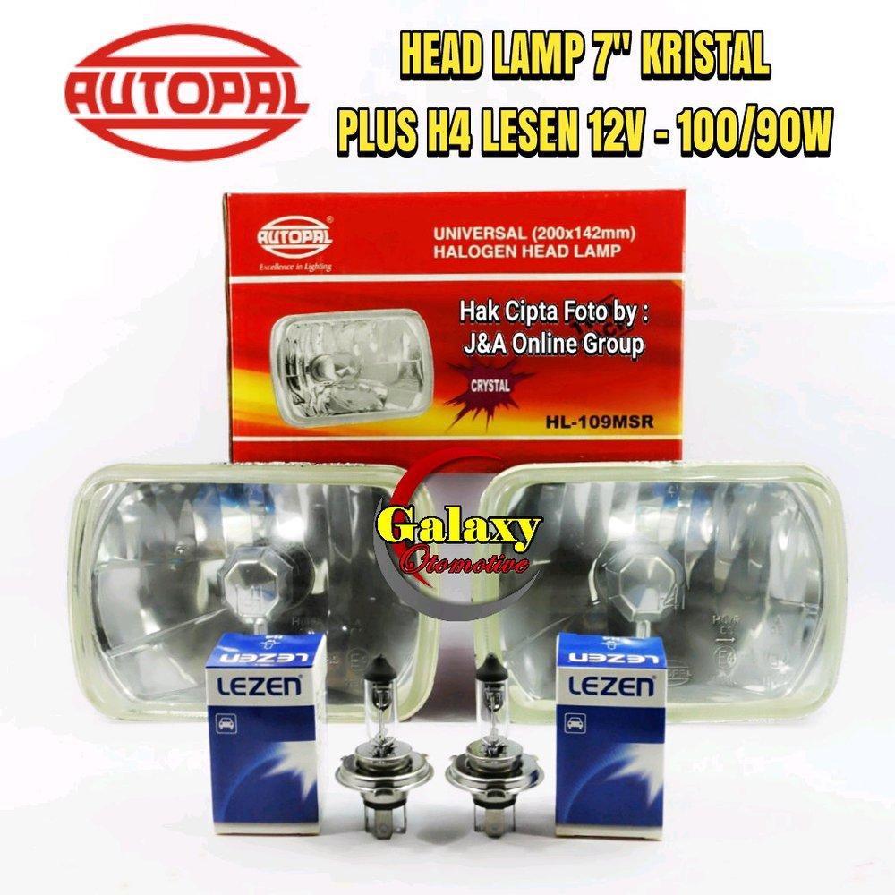 Head Lamp AUTOPAL 7inch Kotak Plus Bohlam H4 Lezen - isi 2pcs