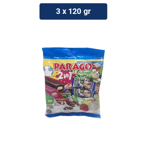 Parago 2 in 1 Permen Chewy Candy 3 x 120 gr