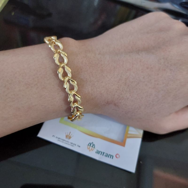 GELANG EMAS 24 KARAT ASLI ANTAM KADAR 99.99% PERHIASAN KENCANA 999.9
