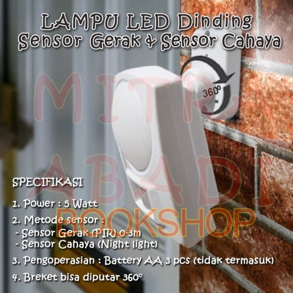 Wall LED Light / Lampu LED Dinding Sensor Gerak - Sensor Cahaya