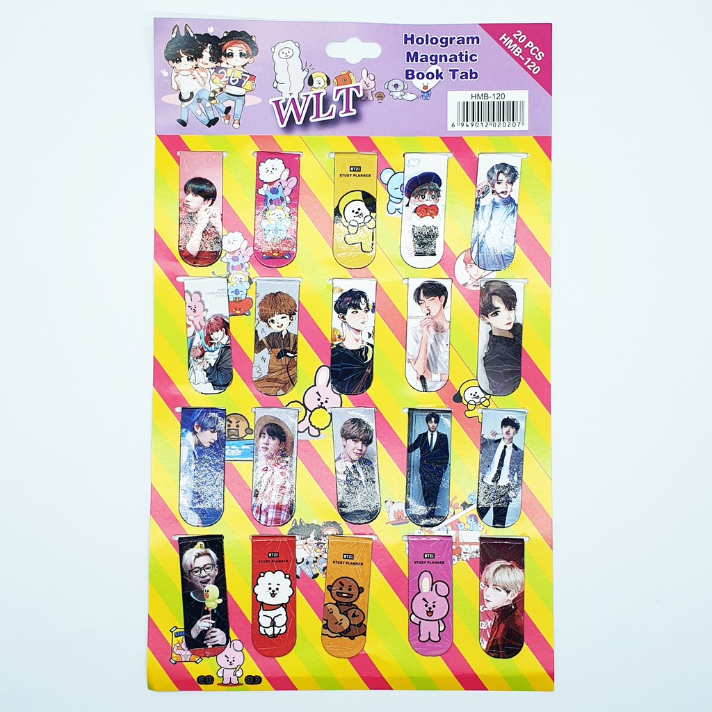 1 SET 20PCS PEMBATAS BUKU MAGNET BTS BT21 KPOP / BOOKMARK