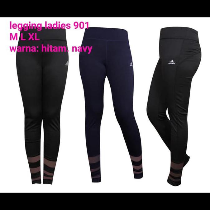 YUK BELI CELANA LEGGING SPORT WANITA ADIDAS NIKE UNDER ARMOUR SENAM FITNESS GYM - HITAM, M KEKINIAN