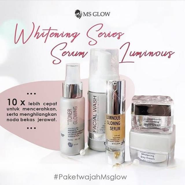 skincare paket krim kecantikan perawatan wajah glowing wanita MS GLOW lengkap dengan serum ala korean aman sudah BPOM-3