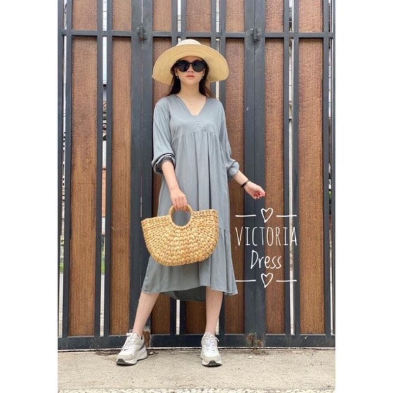 VICTORIA MIDI DREES WANITA TERMURAH BAHAN RAYON