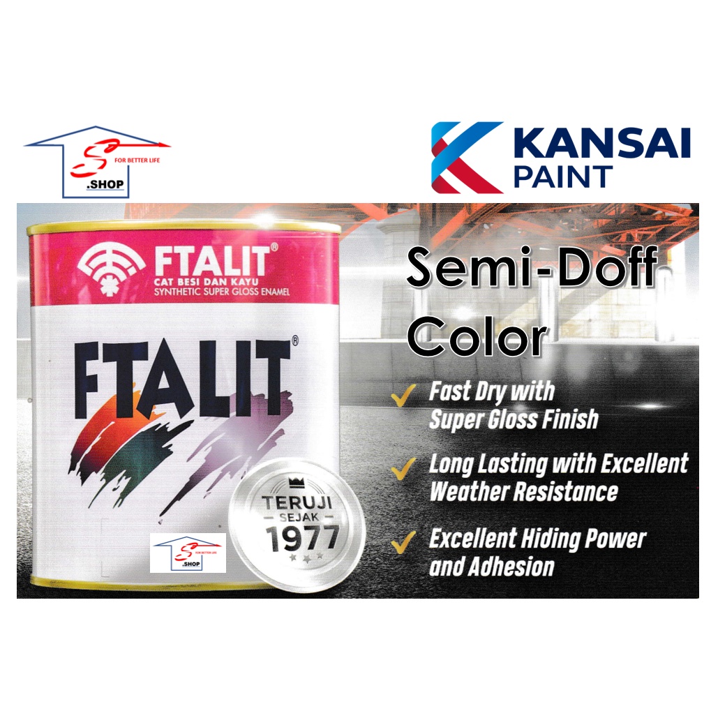 

Cat Kayu dan Besi FTALIT 1kg Semi Doff Color / Warna Semi Doff