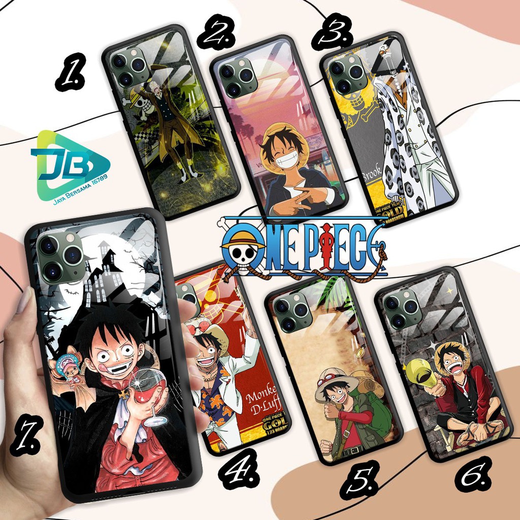 SOFTCASE BACK CASE GLASS KACA ONE PIECE IPHONE 5 6 6S 6+ 6S+ 7 7S 7+ 8 8+ X XS XR 11 12MINI JB3300