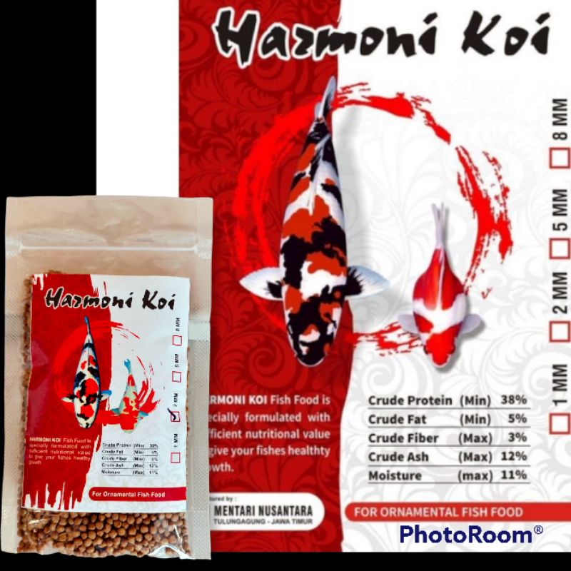 Harmoni Koi Fish Food Butiran 2mm 100gr Apung Makanan Ikan koi Pakan Ikan koi