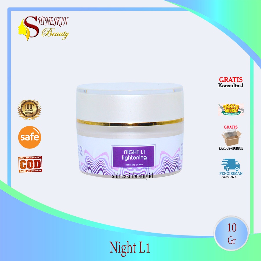 L1 SHINESKIN/ LIGHTENING 1/ NIGHT CREAM L1 (cream unt kulit flek tebal & susah putih)