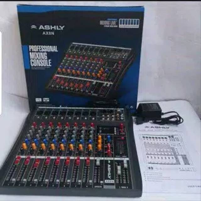 Mixer audio Ashly AX8N 8channel lengkap effex