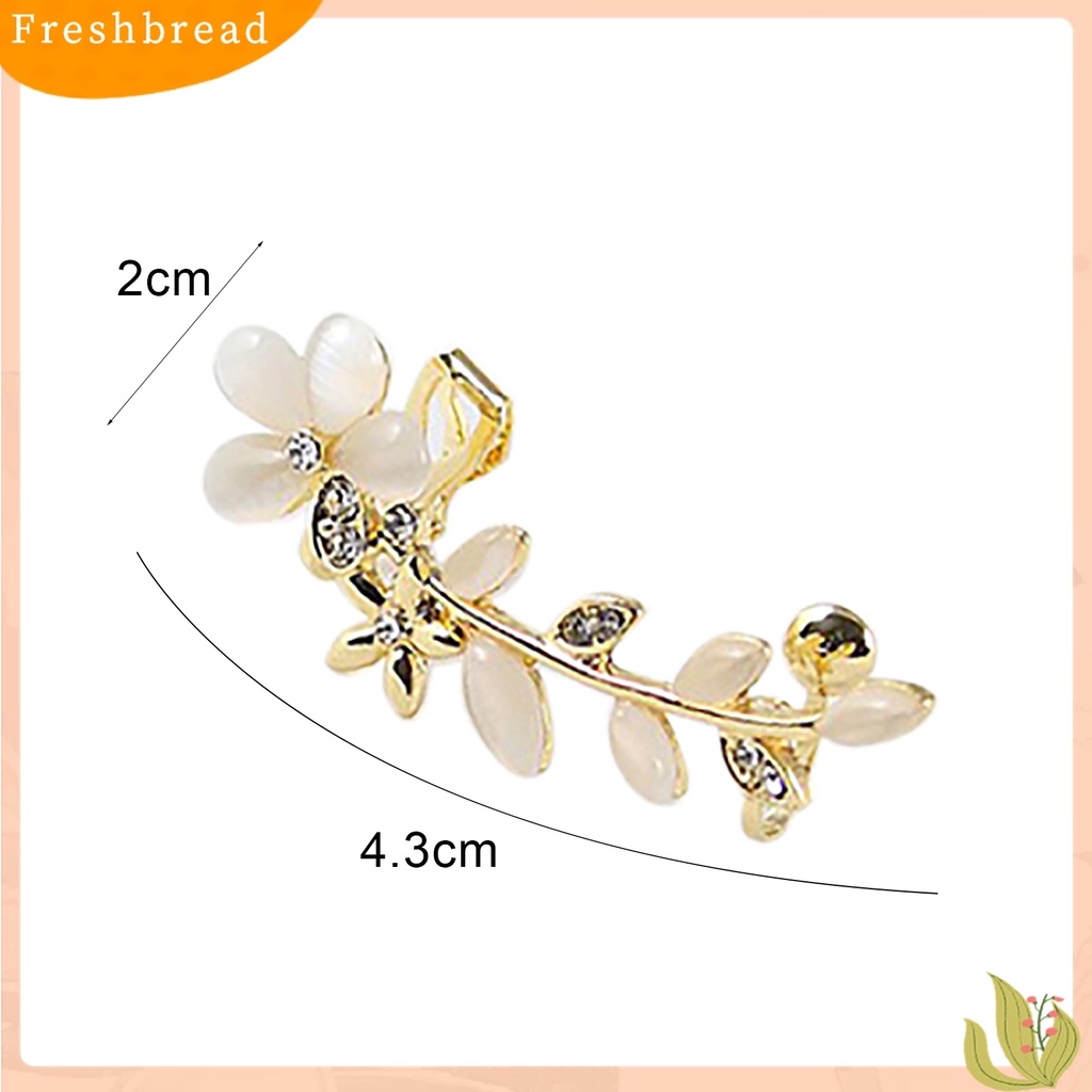 【Fresh】2 Pcs Women Crystal Rhinestone Flower Cuff Ear Bone Clips Non-piercing Earrings