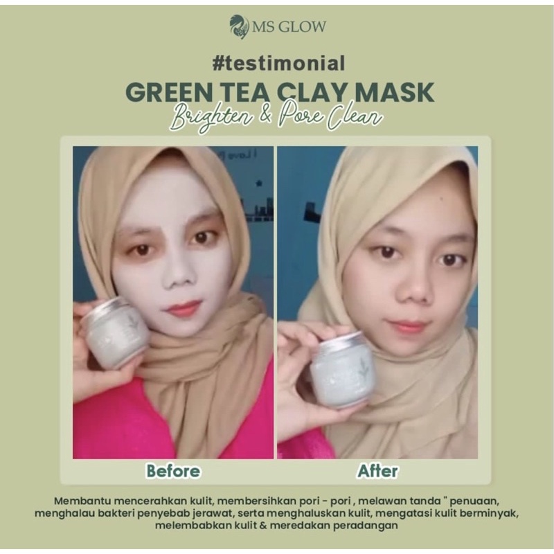 MASKER GREENTEA MSGLOW CLAY MASK TERMURAH