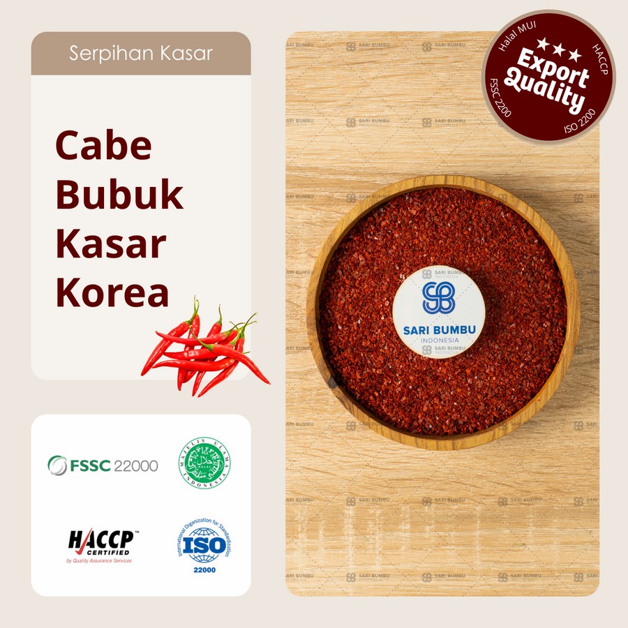 

Cabe Bubuk Kasar Korea / Gochugaru Granule 250gr Export Quality