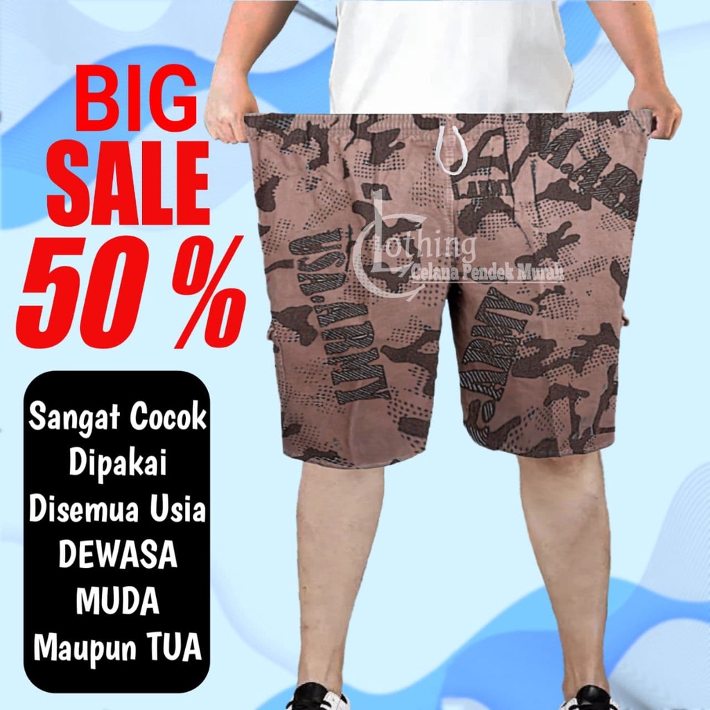 Short Pants Celana Cargo Pendek Pria Jumbo Dewasa Casual Kargo Cowok Distro Bawah Lutut Casual Cloth