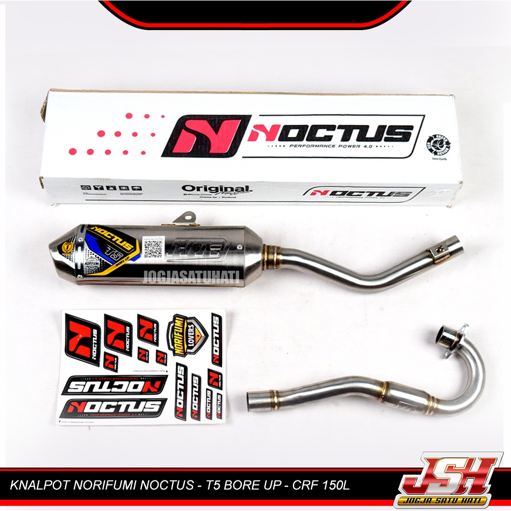 Knalpot Norifumi Noctus T5 Kenalpot Muffler Original Standar / Bore Up Motor KLX 150 Bigfoot Bf Dtracker DT CRF 150L WR 155 Special Edition-5