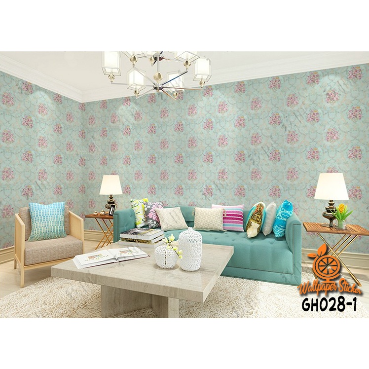 TERMURAH !! WALLPAPER STICKER DINDING GH PREMIUM QUALITY SHABBY CHIC (BUNGA BUNGA)