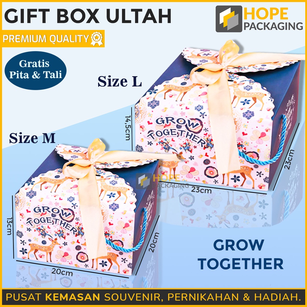 Gift box  Ulang Tahun Anak Motif Macan Dino Fancy bunga Navy / Hampers Happy birthday Plus Pita  Hadiah / Kotak pink navy hijau tosca