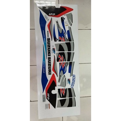 streping satria 120 ru lumba decal biru silver