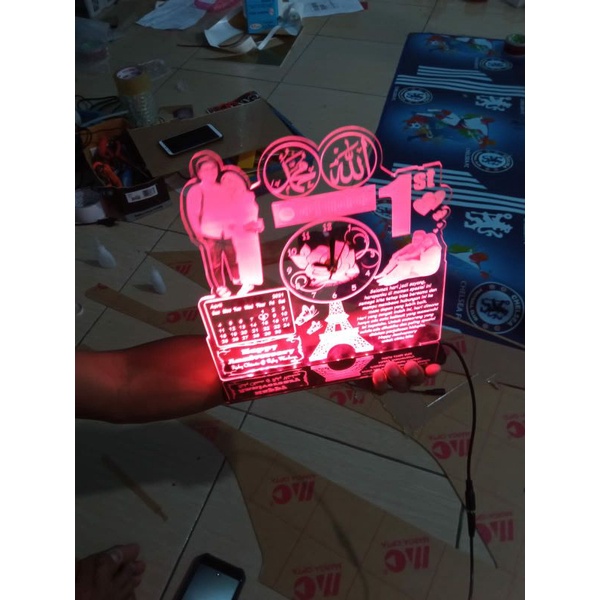 Lampu Hias - Kado Ulang Tahun Istri - Jyran Akrilik Uk.8R (25x21cm) + Remote