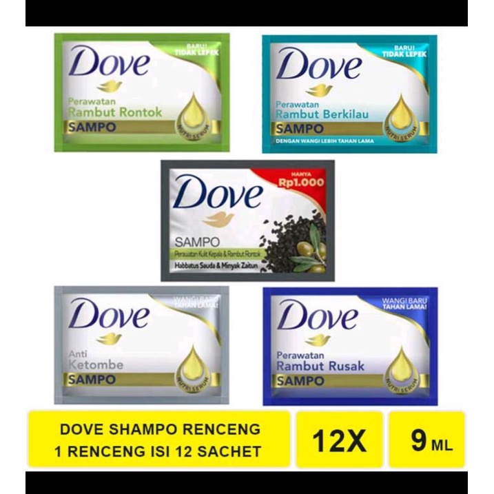 Shampo Dove Sachet 1 Renceng 9ml