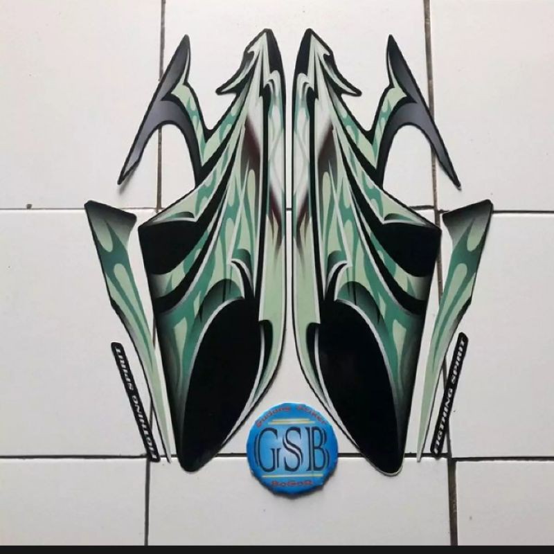 Striping sticker Lis motor RX King 2006 hijau