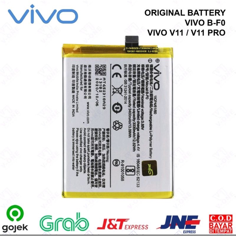 BATERAI BATTERY ORIGINAL 100 VIVO B-F0 VIVO V11/V11 PRO