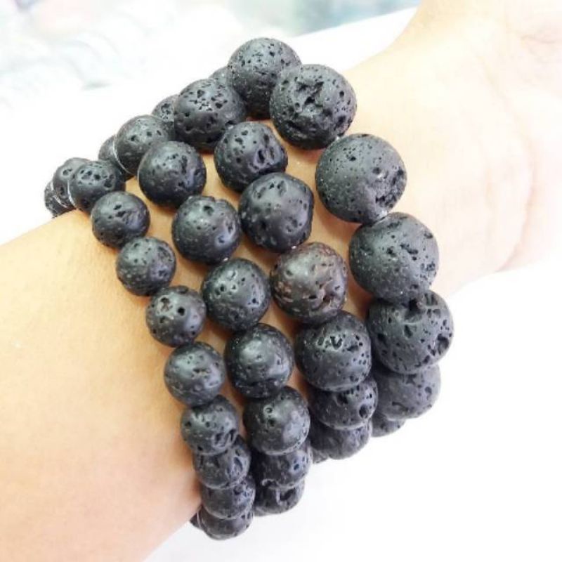 GELANG Batu Alam Natural Lava /Meteor ,Original Stone