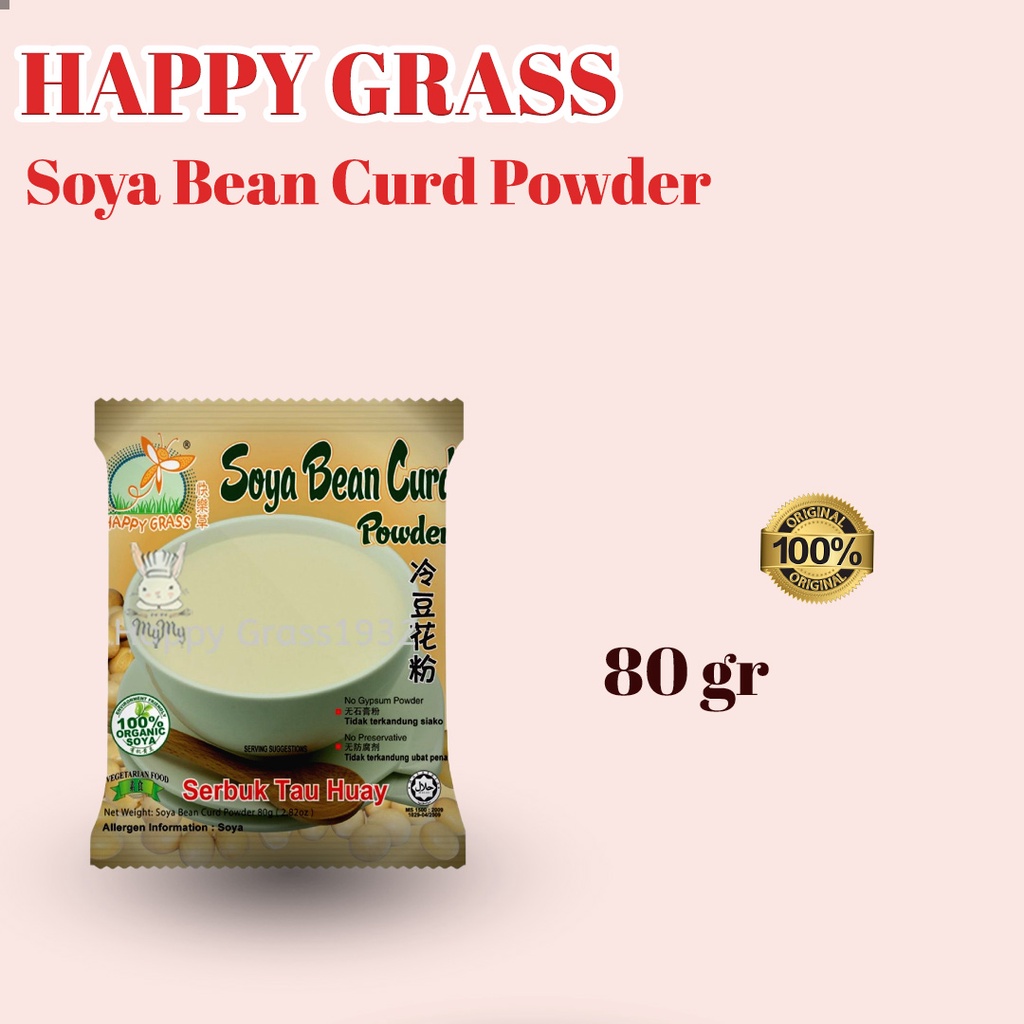 

soya bean curd powder / puding bubuk kedelai / happy grass 80 gr