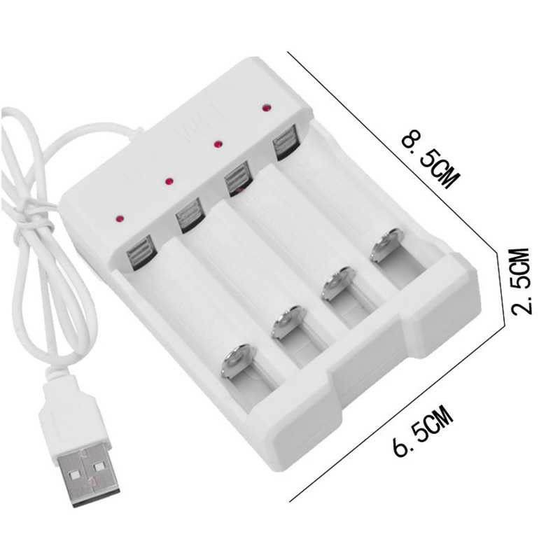 Charger Baterai AA dan AAA 4 Slots Usb Plug