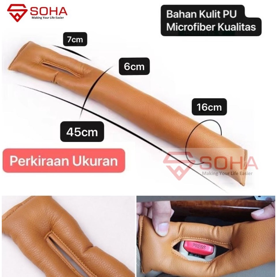 AM-07 Hitam Car Seat BELT Gap Filler Sekat Pembatas Tempat Duduk Celah Kursi Mobil Cover Jok