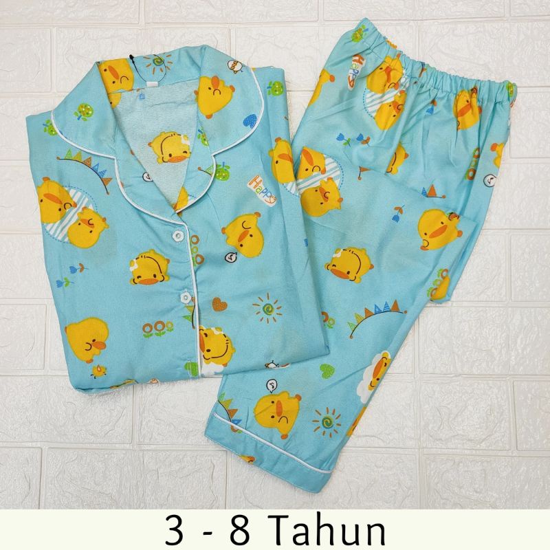 Piyama Set Bebek Piyo Piyo - Fashion Baju Tidur Anak Setelan #PKT6