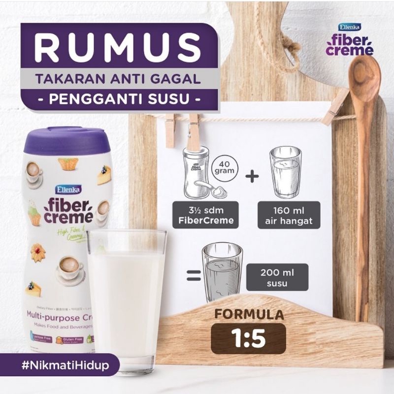 

RB Fiber Creme 1kg Ellenka Cream Fibercreme Pengganti Santan Multi Purpose Gluten Free Mocaf