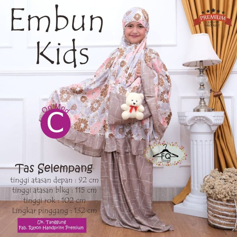 MUKENA ANAK EMBUN KIDS FREE TAS BONEKA