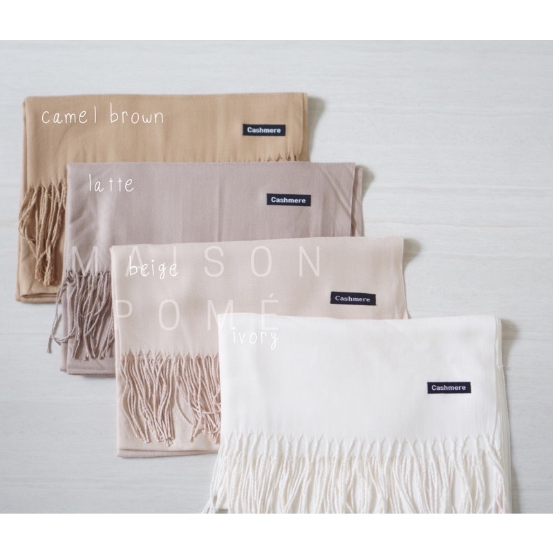 Cashmere Scarf Syal Kasmir Pashmina Shawl Polos Tebal