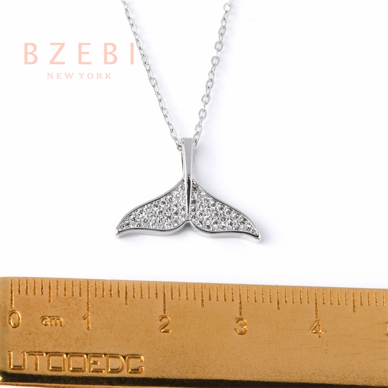 Kalung Liontin Paus 18k Platinum Whale 832n Bahan Titanium Steel Hias Berlian Gaya Korea Untuk Wanita