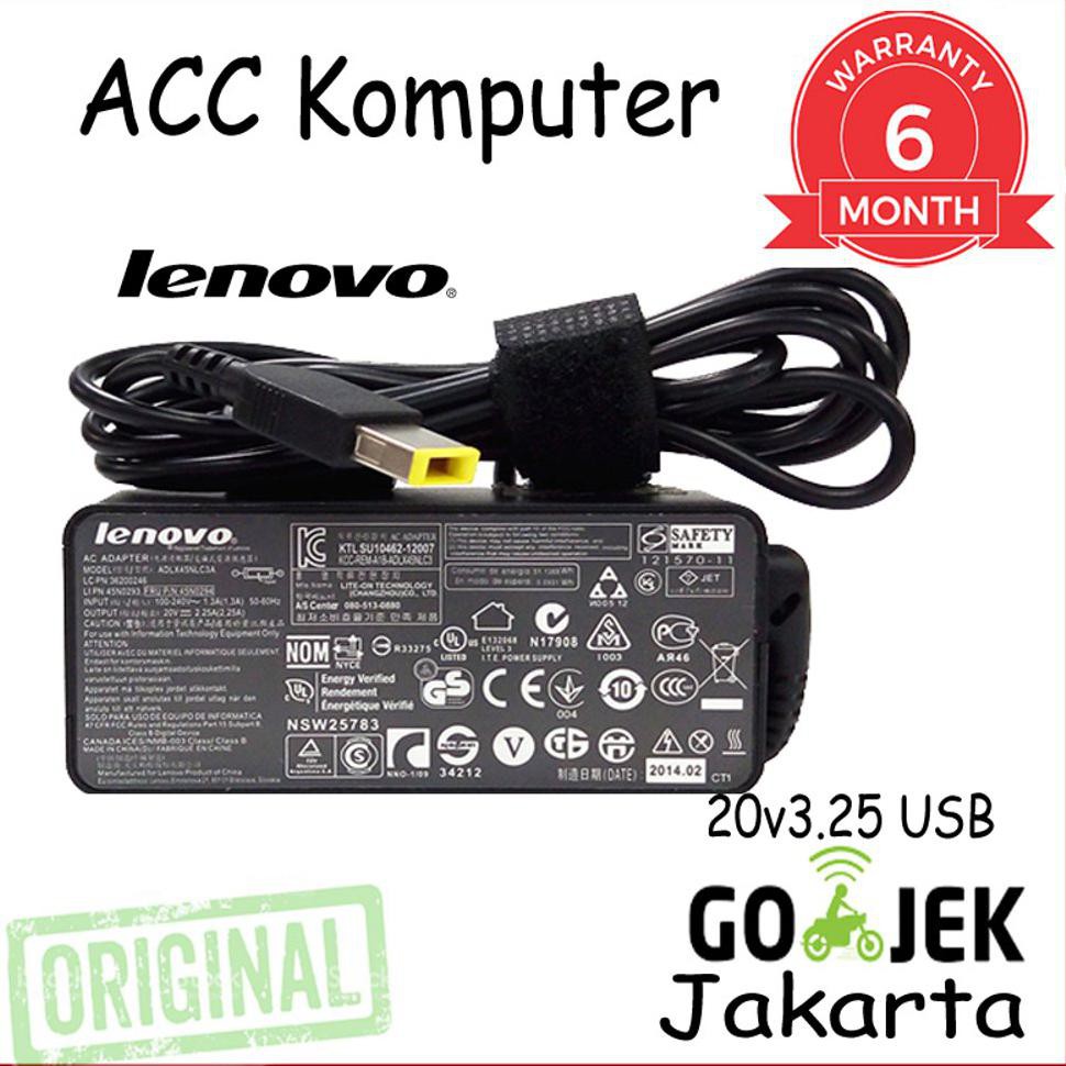 0208G Adaptor Charger Laptop Ibm Lenovo 20V 3.25A Usb Original Buy