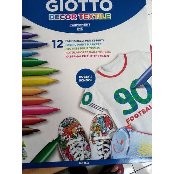

✪ WAJIB TANYA STOK! GIOTTO DECOR TEXTILE SET 12 WARNA SPIDOL TEKSTIL COLOR DEKOR COLOUR MATERIALS KA