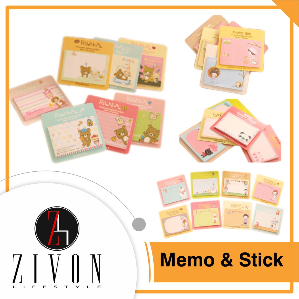

Message memo&stick it post it unik Sticky stand notes kawai memo MH11