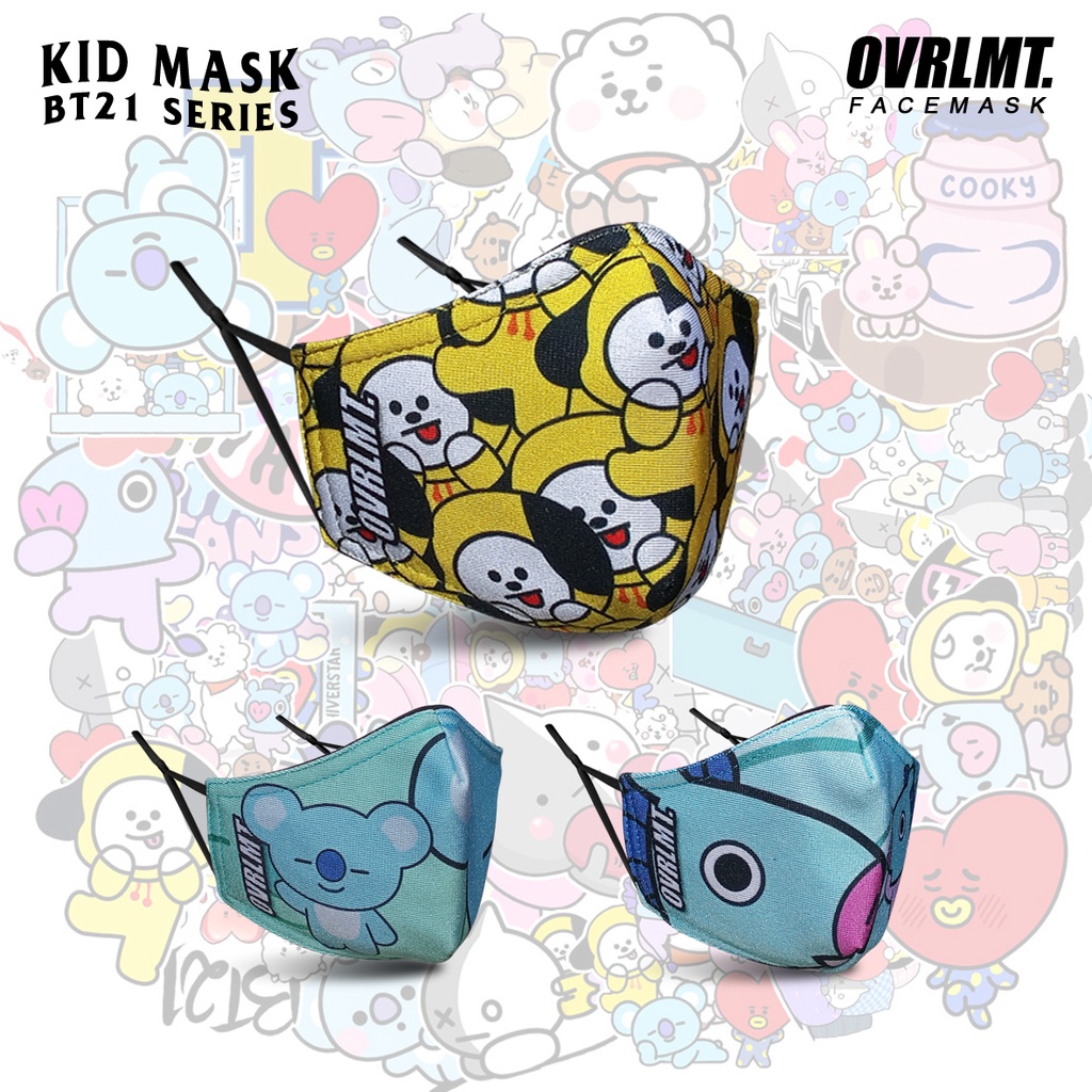 Masker Bt21 Chimmy / Mang / koya Masker anak Overlimit