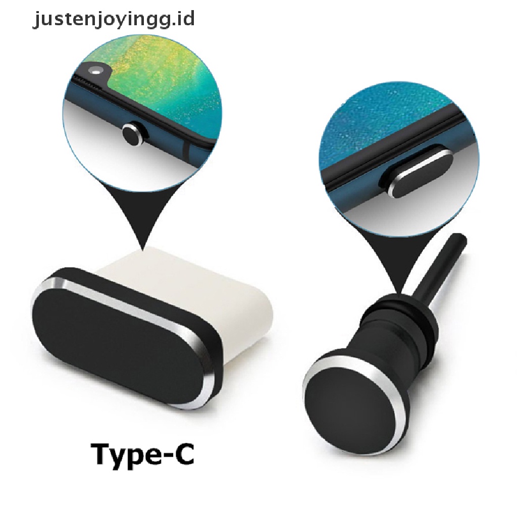 // justenjoyingg.id // Type C Phone Charging Port 3.5mm Earphone Card USB Dust Plug For Samsung Huawei ~