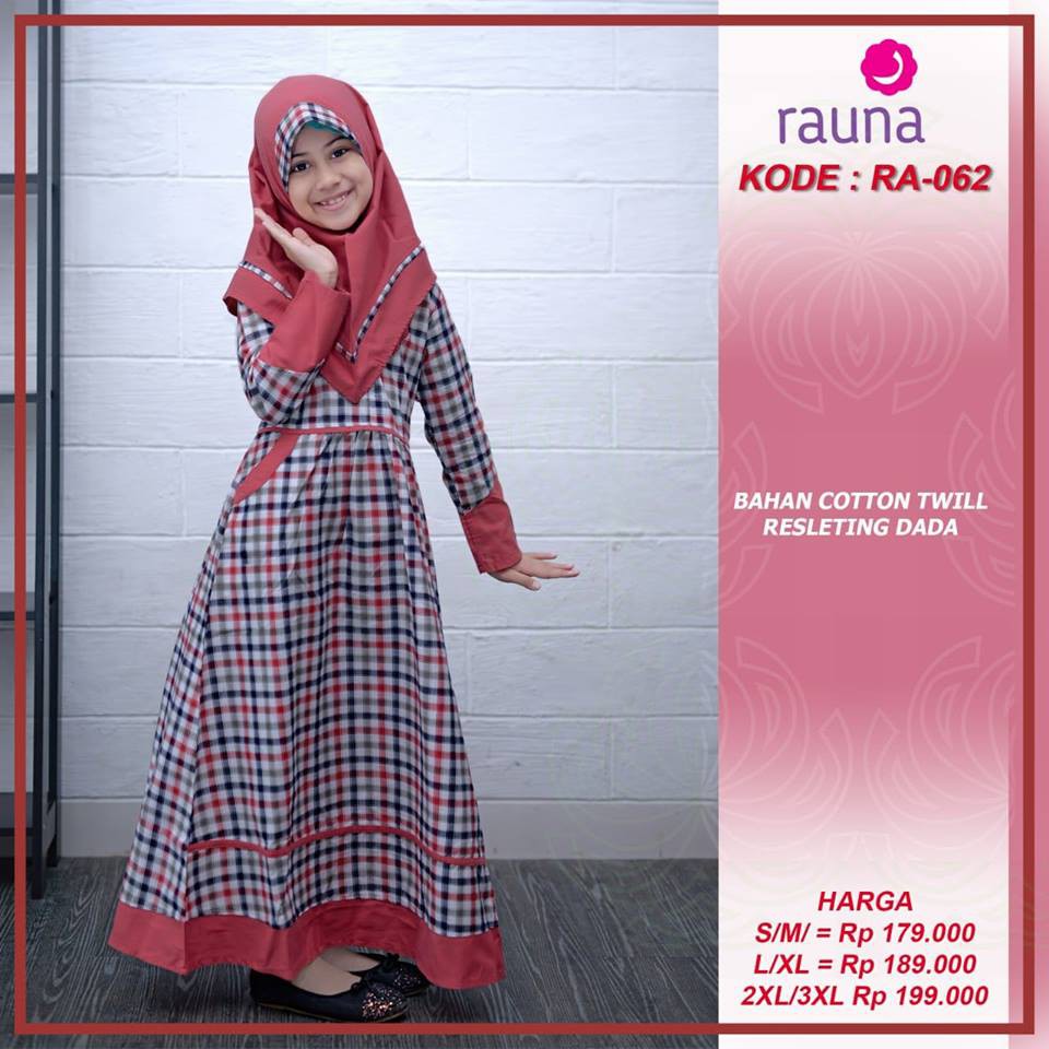 Baju Muslim Anak Perempuan / Gamis Rauna / RA - 62 / Fashion Muslim