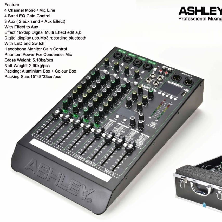 Mixer Ashley 4 Channel King4 Baru PLUS Harcase Aluminium