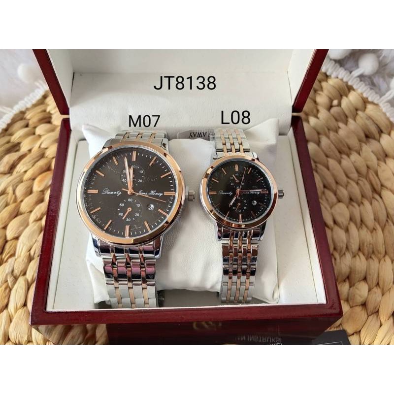 JAM TANGAN COUPLE/SATUAN KODE 8138 JIMSHONEY ( JT 8138 )