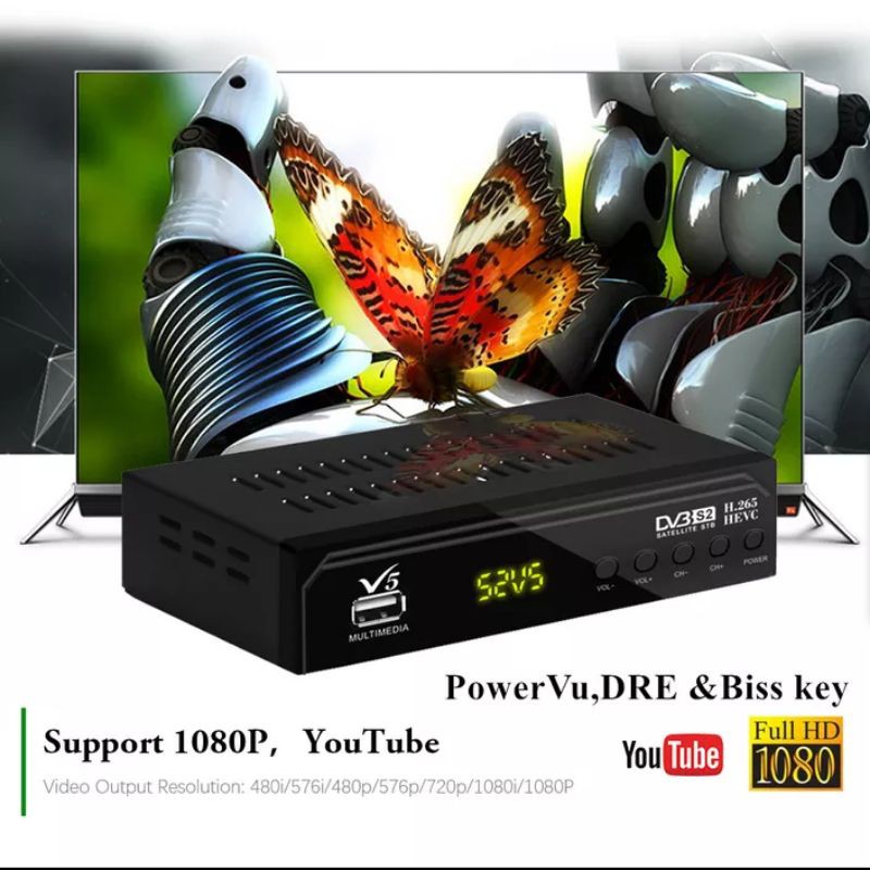 DVBS2 reciever parabola penerima siaran digital satelite h-265 FULL HD 1080P VMADE DEKODERPARABOLA