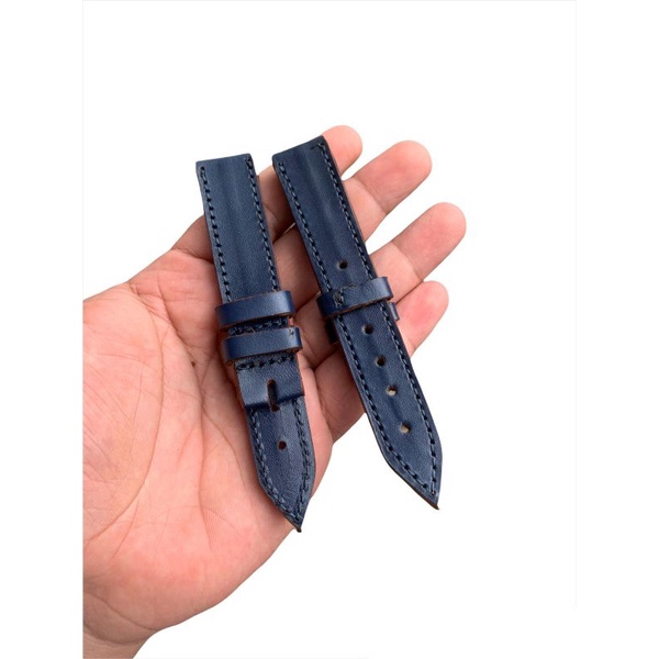 Strap Tali Jam Tangan Kulit Sapi Asli Biru dongker keren