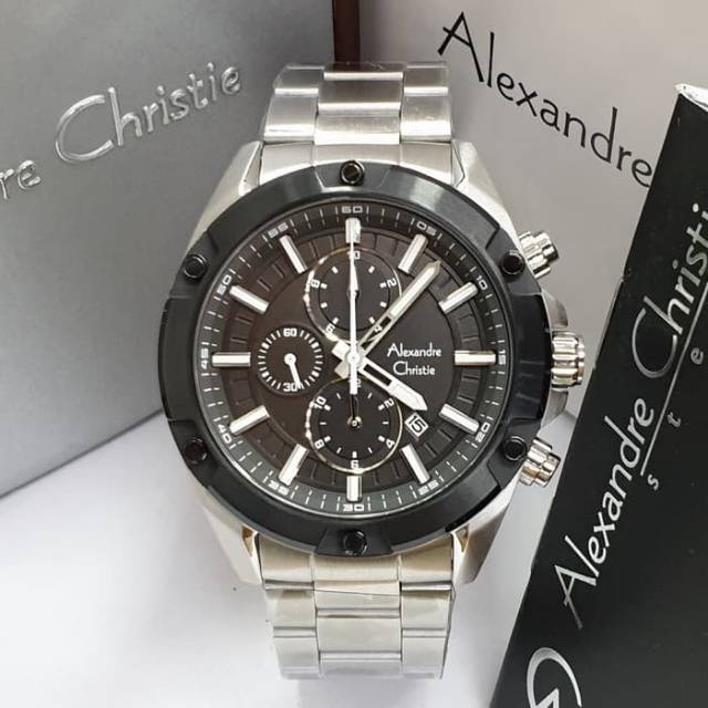 Jam Tangan Pria ALEXANDRE CHRISTIE 6524 Black Silver