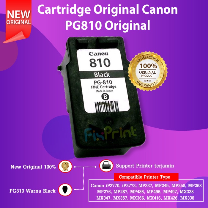 Canon PG810 PG-810 Cartridge Tinta Printer iP2770 MP276 MP287 MP486